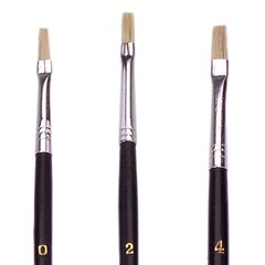 9 Paint Brushes Art Oil Acrylic WaterColor Varnish Flat Artist Craft PaintBrush