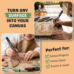 Chalkola Dual Tip Liquid Chalk Markers for Blackboard (8 Earthy Colors, 1mm+5…