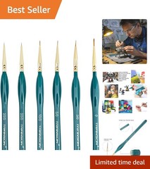Transon 6-Piece Extra Fine Detail Brush Set for Precision Miniature Painting