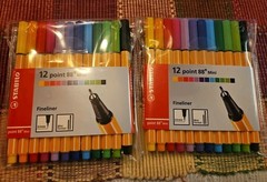 Lot Of 2 Fineliner 0.4mm STABILO point 88 MINI Wallet of 12 Assorted colors (24)