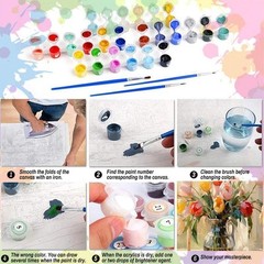 Paint by Numbers Kit DIY Canvas Painting Set for Adults Kids Home Decor Gift