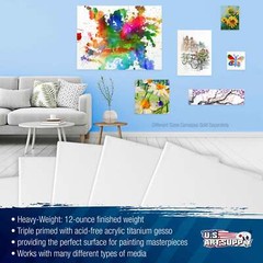 6 Pack of US Art Supply 20″ x 20″ Acrylic Primed Cotton Duck Stretched Canvas