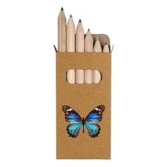 6 x ‘Realistic Butterfly’ Short 85mm Pencils / Coloured Pencil Set (PE00088118)