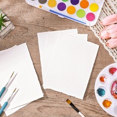 50 Sheets Cotton Watercolor Paper 5×7 Inches Ivory White Acrylic Painting