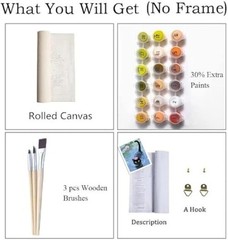 Adult Paint by Numbers Kit 16″x20″ Rolled Canvas – Frameless – Cat 11