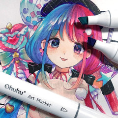 Ohuhu 160 Colors Marker Set Broad & Fine Tips Normal Type Alcohol Markers w/Case