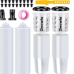Disposable Paint Cup System 20 Ounce Kit – 50 Pack Paint Cups With Lids, 2 Hard
