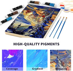 Acrylic Paint Set for Pumpkin Painting, 16 Colors Painting Supplies for Canvas W