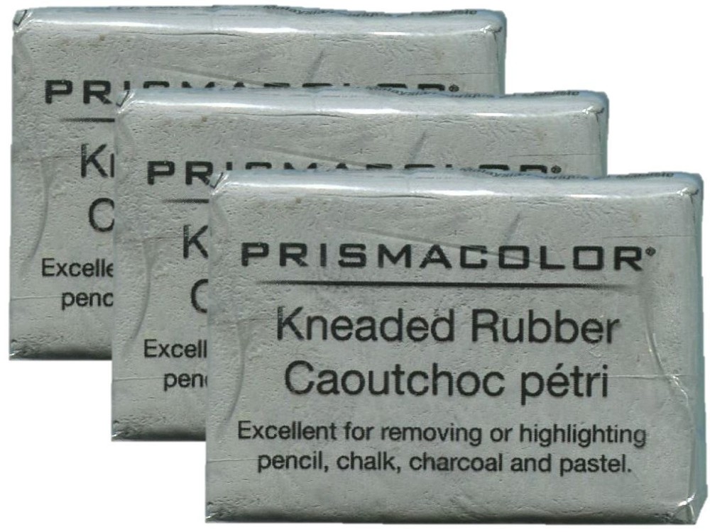 PRISMACOLOR Design Eraser, 1224 Kneaded Rubber Eraser, Grey (70531) (3 Pack)