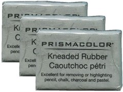 PRISMACOLOR Design Eraser, 1224 Kneaded Rubber Eraser, Grey (70531) (3 Pack)