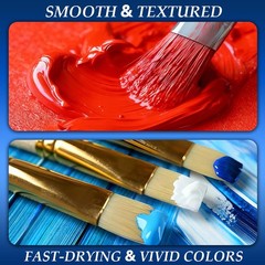 Outdoor Acrylic Paint Waterproof Set, 10 Colors Large Bulk Outdoor Paint with…