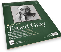 Toned Gray Sketch Pad 11×14 Inch 24 Sheets Drawing Illustration Artist Sketchboo
