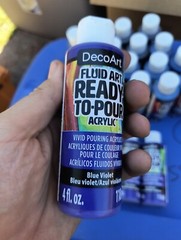 (5) Decoart Fluid Art Ready To Pour Acrylic Tropical Blue 4 Oz 5 Bottles