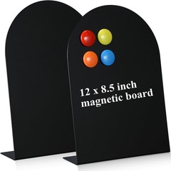 2 Pcs Black Magnetic Bulletin Board for Tabletops with 8 Magnets 12 x 8.5 Inc…