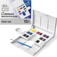 Winsor & Newton Cotman 15-Piece Watercolor Paint Set (0390083)