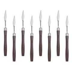8pcs Painting Palette Knife 6.3″ Pointed with Stainless Steel Blade Red