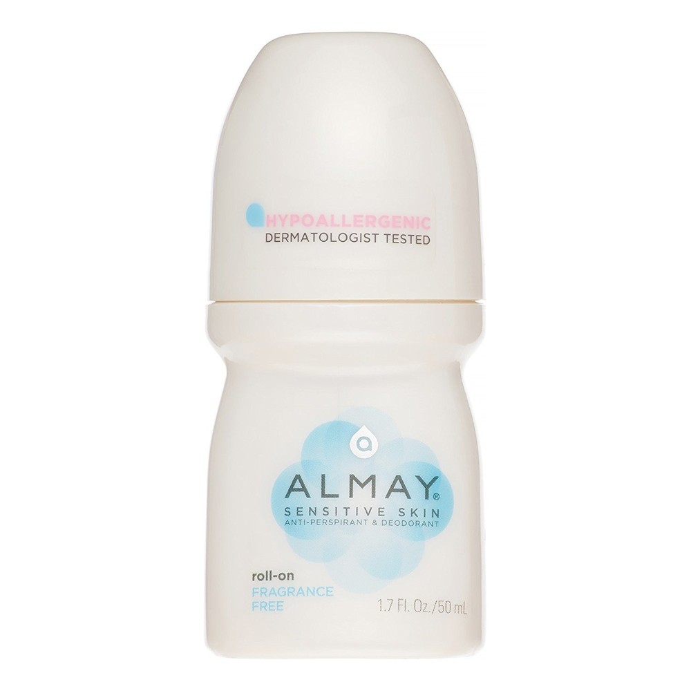Almay Anti-Perspirant& Deodorant, Sensitive Skin, Roll-On, Fragrance Free 1.7