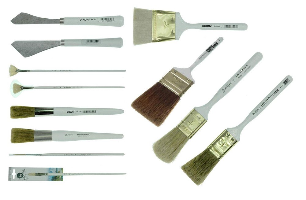 Landscape Brush Set 12 Pieces Oil Based Painting Tools Bob Ross