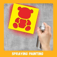 24 Piece Stencils for Kids Painting Sidewalk Chalk 5in, colorful