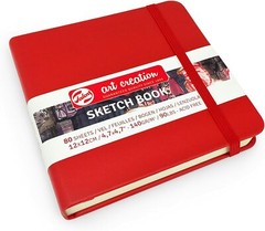 Hardback Sketchbook Art Creation 80 Sheets 140gsm 12 x 12cm Red – Royal Talens