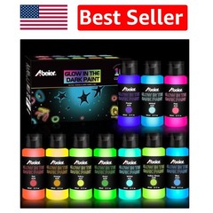 60ml Glow in the Dark Fluorescent Paint – Safe Non-Toxic Multi-Colored Set