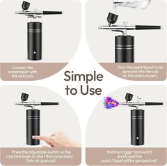 Airbrush Kit with Compressor 30PSI Portable Airbrush Gun Rechargeable Handheld C
