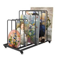 lukar Art Canvas Storage Rack with Wheels, Adjustable Art Storage Rack Metal …
