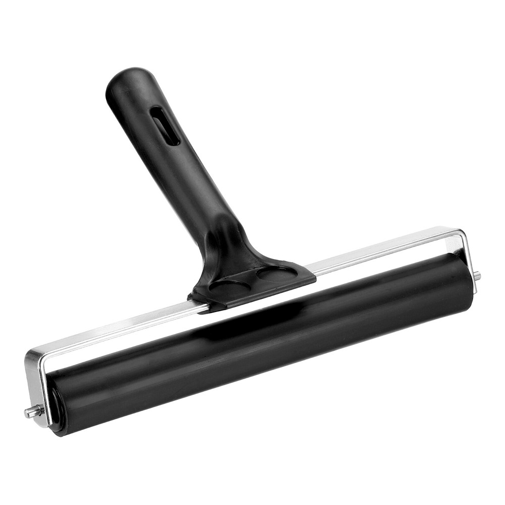 8 Inch Rubber Roller Brayer Hard Rubber Tools for Wallpaper Printmaking Black