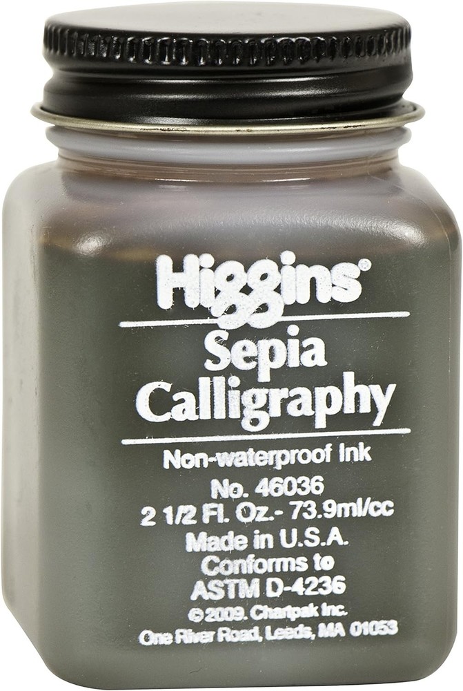 Higgins Sepia Calligraphy Ink, 2.5 Ounce (46036) fl oz,