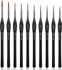 10pc Miniature Paint Brushes Set for Fine Detailing – Nylon & Wood Handles
