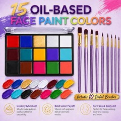UCANBE Face Body Paint Oil Palette + 10 Pcs Brushes 11 Piece Set, Classic