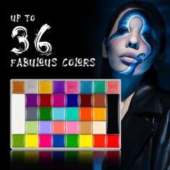 CCbeauty 36 3 Count (Pack of 1), 36 Colors With Loose Powder And 10 Brushes