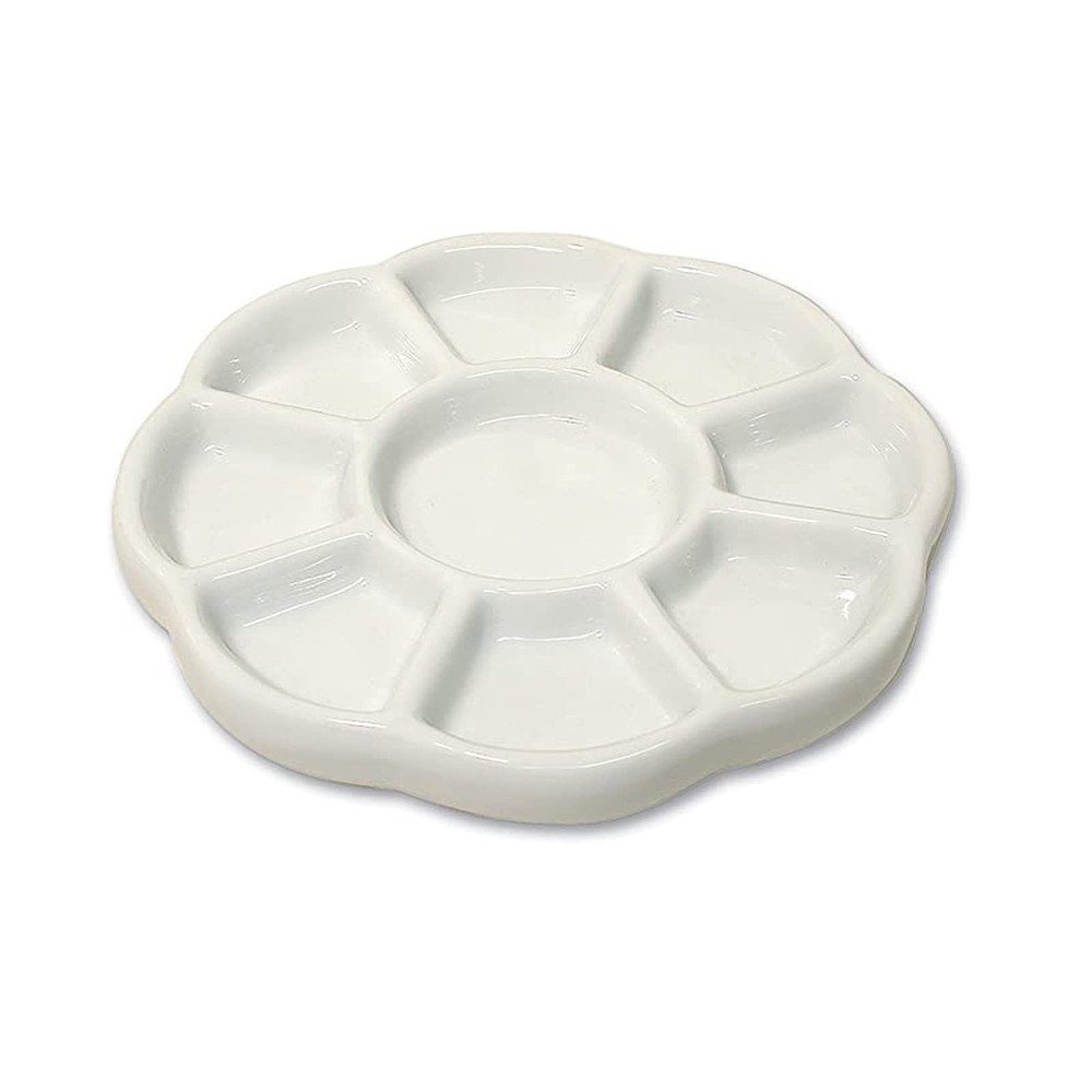 9 Well Porcelain Ceramic Watercolor Paint Palette – Ceramic Mixing Palette Tr…