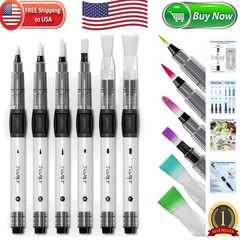 Jusart 6-Pack Portable Water Brush Pens – Refillable Dual-Tip for All Artists