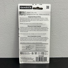 General’s Compressed Charcoal Sticks Assorted Set of 4 Extra Smooth 2B, 4B, 6B