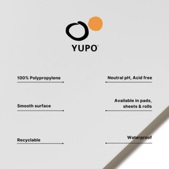 Yupo Paper White Sheets 9 x 12 inches 10 Count 74lb Acid Free Smooth Surface