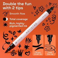 ARTISTRO 5 Black Acrylic Paint Markers – Paint Pens for Drawing – for Fabric, Ro