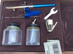 Vintage BADGER 150-4 PK Airbrush Kit Set in Original Wood Case Box 150 Air Brush
