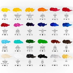 BASICS 24 Assorted Acrylic Paint Tubes – 22ml for Beautiful Artwork