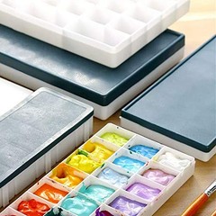 24 Paint Palette Plastic Paint Holder Watercolor Acrylic Paint Storage Travel