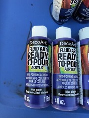 (5) Decoart Fluid Art Ready To Pour Acrylic Tropical Blue 4 Oz 5 Bottles