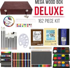 Complete 162-Piece Deluxe Artist Set with Wooden Case