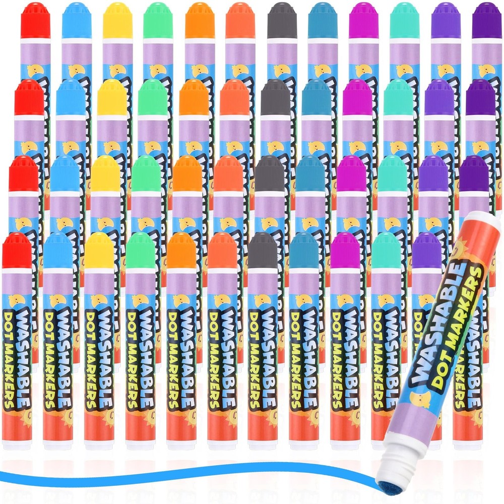 48 Pack Dot Markers Bulk, Washable Dot Markers for Toddlers Art, Children Pai…