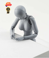 Artists Manikin Art Mannequin Figures Supplies 5 in./12.7cm, Grey Female