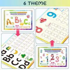 Libro De Practica Escritura Reutilizable Para Niños Ninos 6 Piezas Libro Magico