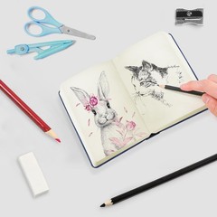 Small Rectangle 3.5×5.5 200 Sheets 105gsm Mini Notebooks Blank Pages Sketchbo…