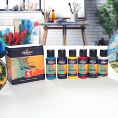 Studio Acrylic Paints, Primary Colors, 6-Pack 3.4 Fl Oz each, Basic Acrylic P…