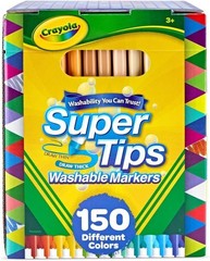 Crayola Super Tips Marker Set (150ct), 150 Count (Pack of 1), Multicolor …