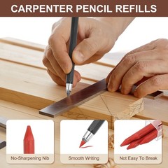 8Pcs 5.6mm 2B Carpenter Pencil Refill, Solid Dry Pencil Refill, Red
