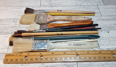 Artist Paint/Pottery Brushes Lot Of 15+1 Hake Brush Various Sizes/brands